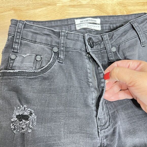 One X One Teaspoon High Waist Freebird II Black Skinny Jeans Women’s Sz. 22 XXS - Picture 8 of 11